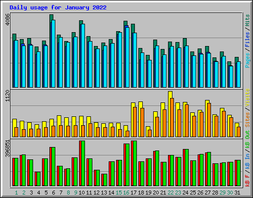 Daily usage for January 2022