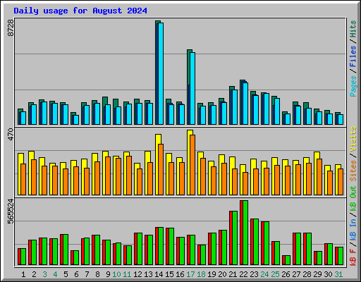Daily usage for August 2024
