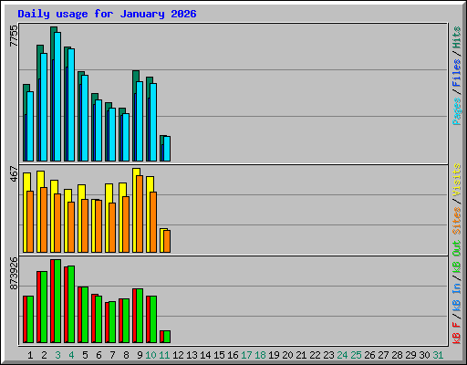 Daily usage for January 2026