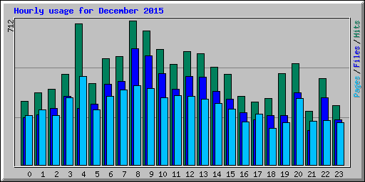 Hourly usage for December 2015