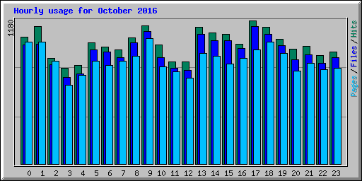 Hourly usage for October 2016