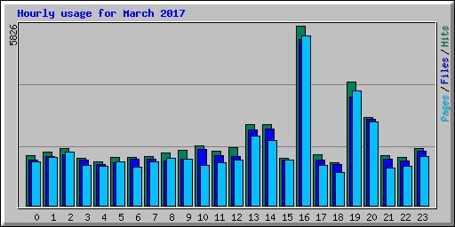Hourly usage for March 2017