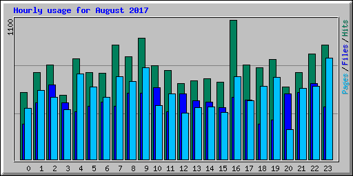 Hourly usage for August 2017