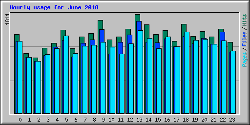Hourly usage for June 2018