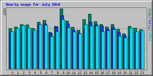 Hourly usage for July 2018