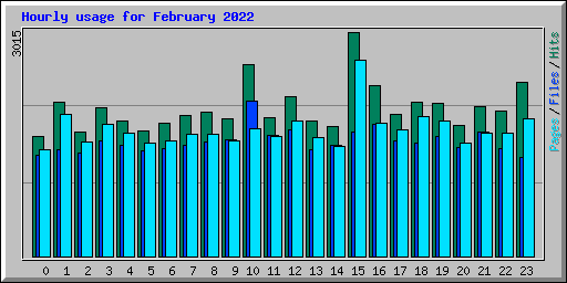 Hourly usage for February 2022