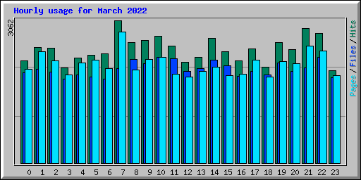 Hourly usage for March 2022