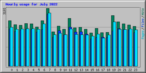 Hourly usage for July 2022