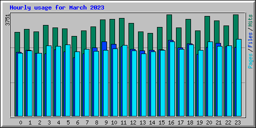 Hourly usage for March 2023