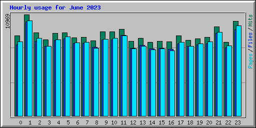 Hourly usage for June 2023