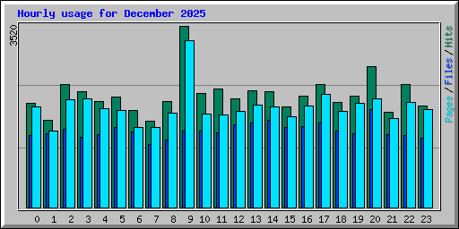 Hourly usage for December 2025